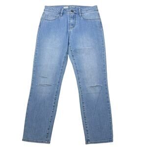 Vans Off the Wall Denim Jeans Women 5/27 Blue Distressed Straight Fit High Rise